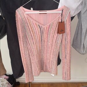Missoni bejeweled Pink Striped Women's Top